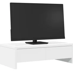 vidaXL Skärmställ med lådor vit 50x27x15 cm konstruerat trä