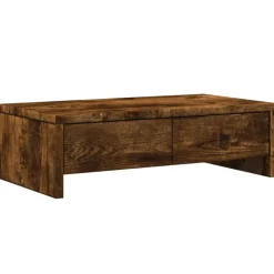 vidaXL Skärmställ med lådor rökfärgad ek 50x27x15 cm konstruerat trä