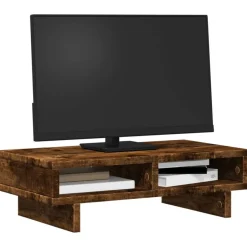 Outlet vidaXL Skärmställ 50x27x15 cm konstruerat trä Rökfärgad ek