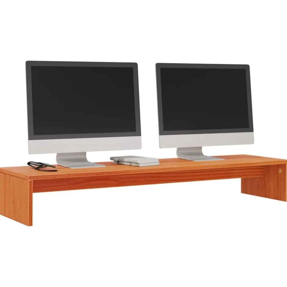 Online vidaXL Skärmställ 100x27x15 cm massiv furu Vaxbrun