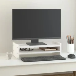 Hot vidaXL Skärmställ 50x27x15 cm massiv furu Vit