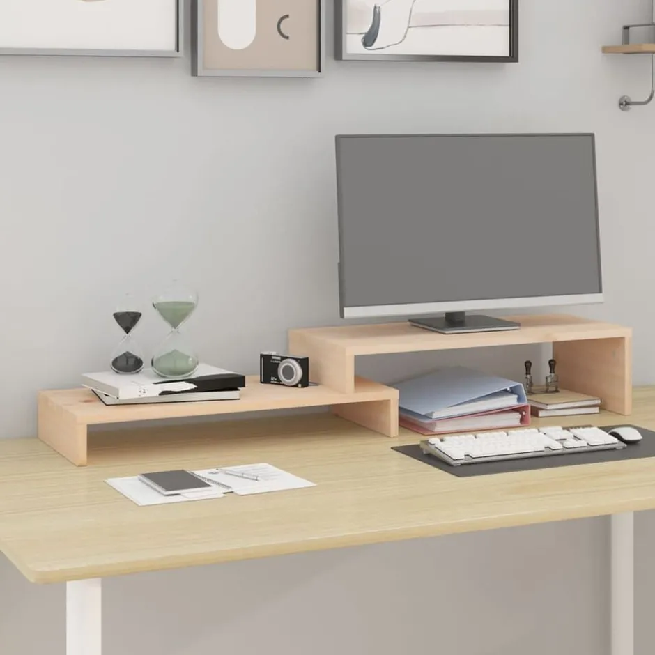 Discount vidaXL Skärmställ (52-101)x22x14 cm massiv furu Naturfärg