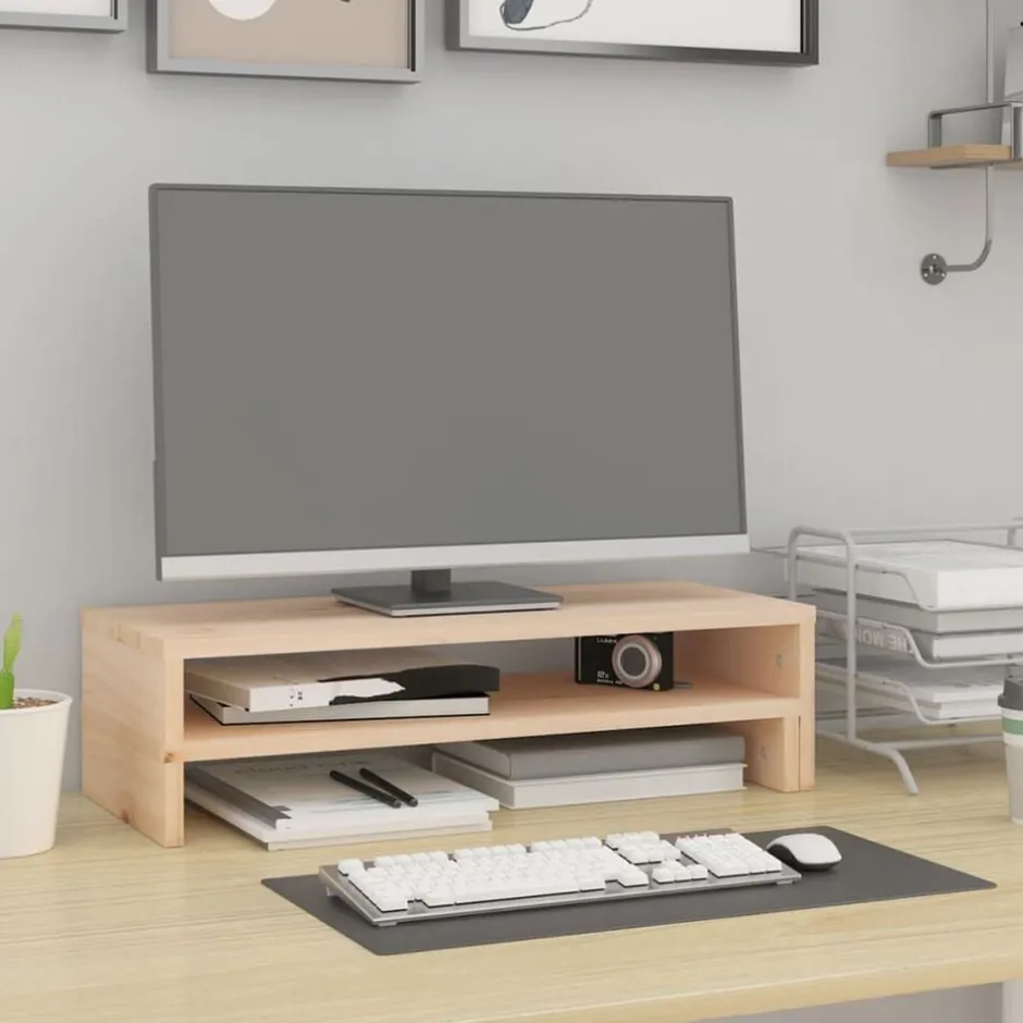 Discount vidaXL Skärmställ (52-101)x22x14 cm massiv furu Naturfärg
