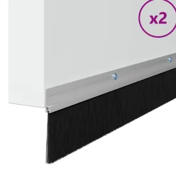 New vidaXL Skruvmonterade dörrborsttätningslister 2 pcs 100 cm Silver