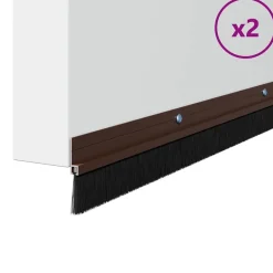 New vidaXL Skruvmonterade dörrborsttätningslister 2 pcs 100 cm Brun