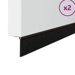 Best vidaXL Skruvmonterade dörrborsttätningslister 2 pcs 100 cm Brun