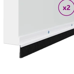 vidaXL Skruvmonterade dörrborsttätningslister 2 pcs Vit 100 cm