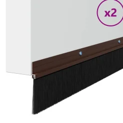 New vidaXL Skruvmonterade dörrborsttätningslister 2 pcs 100 cm Brun