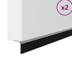 vidaXL Skruvmonterade dörrborsttätningslister 2 pcs Silver 100 cm