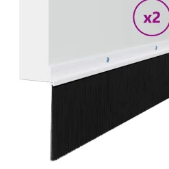 vidaXL Skruvmonterade dörrborsttätningslister 2 pcs Vit 100 cm