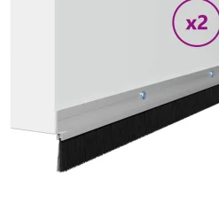 vidaXL Skruvmonterade dörrborsttätningslister 2 pcs Silver 100 cm