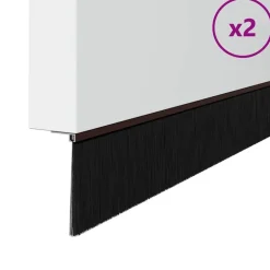 vidaXL Skruvmonterade dörrborsttätningslister 2 pcs Brun 100 cm