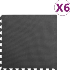 Outlet vidaXL Skyddsmatta 6 st 2,16 ㎡ EVA-skum Svart