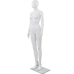 vidaXL Skyltdocka dam helkropps med bas i glas glansig 175 cm Vit