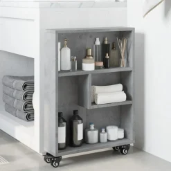 Online vidaXL Smal förvaringsvagn 48x13x68 cm konstruerat trä Betonggrå