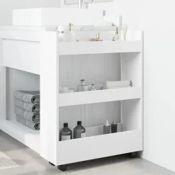 Outlet vidaXL Smal förvaringsvagn 3 våningar konstruerad trä Vit