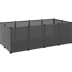 Sale vidaXL Smådjursbur 144x74x46,5 cm PP och stål Svart