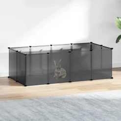 Sale vidaXL Smådjursbur 144x74x46,5 cm PP och stål Svart