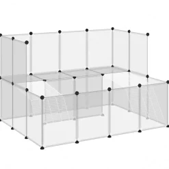 vidaXL Smådjursbur transparent 143x107x93 cm PP och stål