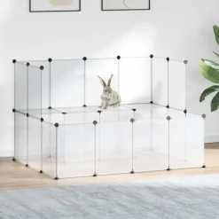 vidaXL Smådjursbur transparent 143x107x93 cm PP och stål
