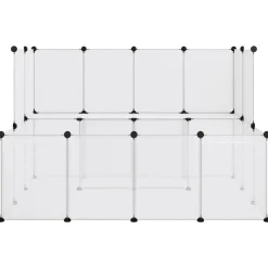 vidaXL Smådjursbur transparent 143x107x93 cm PP och stål