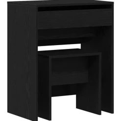 vidaXL Sminkbord med låda Svart ek 60 x 40 x 75 cm Konstruerat trä