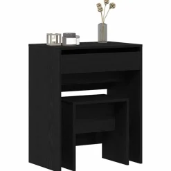 vidaXL Sminkbord med låda Svart ek 60 x 40 x 75 cm Konstruerat trä