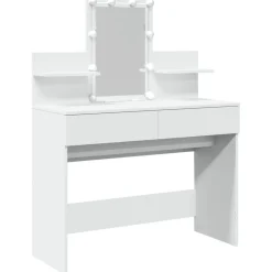 Sale vidaXL Sminkbord med LED 100x40x130 cm Vit