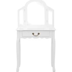 vidaXL Sminkbord med pall vit 65x36x128 cm kejsarträ MDF