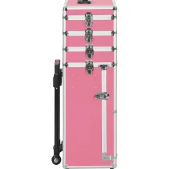vidaXL Sminklåda aluminium rosa