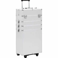 vidaXL Sminklåda aluminium silver