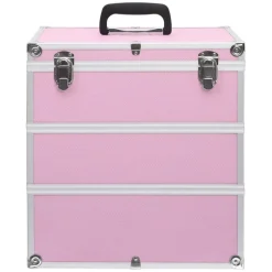 Online vidaXL Sminklåda 37x24x40 cm aluminium Rosa