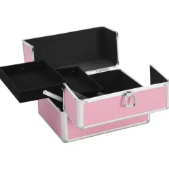 Hot vidaXL Sminklåda 22x30x21 cm aluminium Rosa
