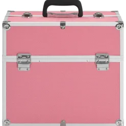 vidaXL Sminklåda 38x23x34 cm rosa aluminium