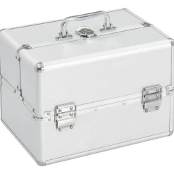 Best vidaXL Sminklåda 22x30x21 cm aluminium Silver