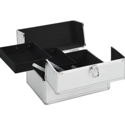 Best vidaXL Sminklåda 22x30x21 cm aluminium Silver