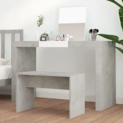 Hot vidaXL Sminkpall 70x35x45 cm konstruerat trä Betonggrå