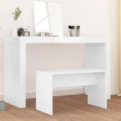 vidaXL Sminkpall vit 70x35x45 cm konstruerat trä