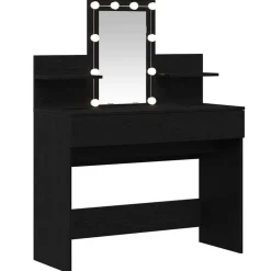 New vidaXL Smyckebord med låda 100 x 40 x 130 cm Konstruerat trä Svart ek