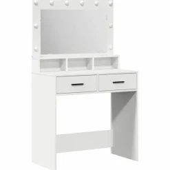 Discount vidaXL Smyckebord med låda 79 x 41 x 135 cm Konstruerat trä Vit