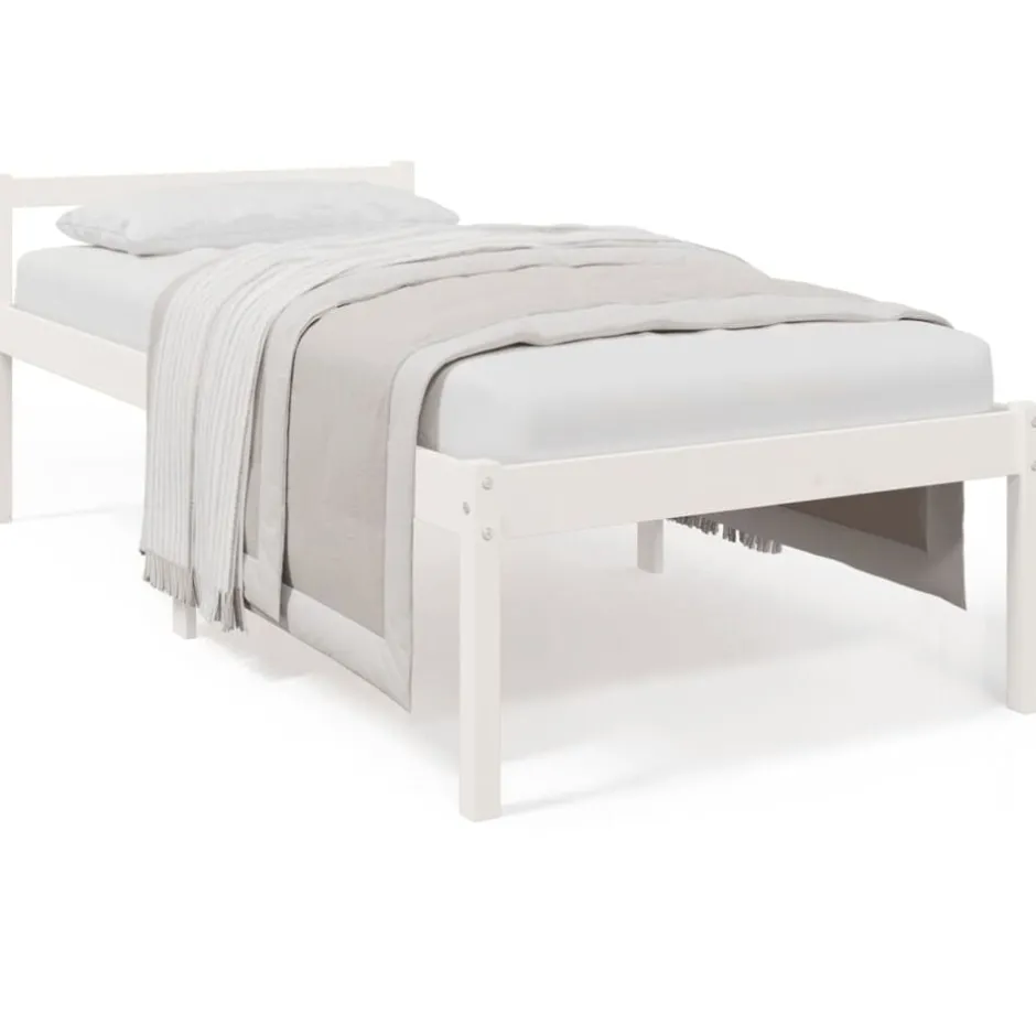 Online vidaXL Säng 75x190 cm massiv furu Vit