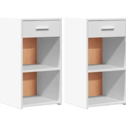 vidaXL Sängbord 2 st 35x34x65 cm konstruerat trä Vit