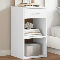 vidaXL Sängbord 2 st 35x34x65 cm konstruerat trä Vit
