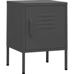 vidaXL Sängbord antracit 35x35x51 cm stål