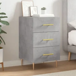 Clearance vidaXL Sängbord 40x40x66 cm konstruerat trä Betonggrå