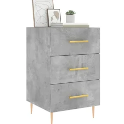 Clearance vidaXL Sängbord 40x40x66 cm konstruerat trä Betonggrå