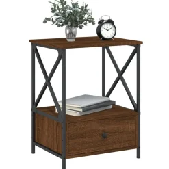 Sale vidaXL Sängbord 50x41x65 cm konstruerat trä brun ek