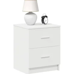 Outlet vidaXL Sängbord med 2 lådor 40x36x50 cm Vit