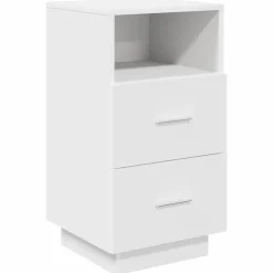 vidaXL Sängbord med 2 lådor vit 36x36x68 cm
