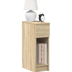 vidaXL Sängbord med låda sonoma-ek 20x36x60 cm Sonoma ek